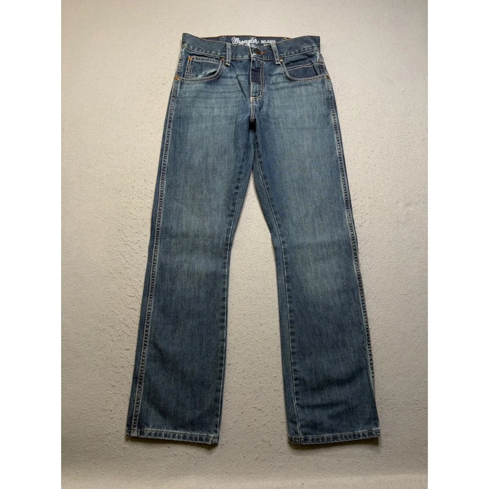 Wrangler Jeans Mens 29x32 Blue Retro Relaxed Boot 10WRT20RT Cotton Denim